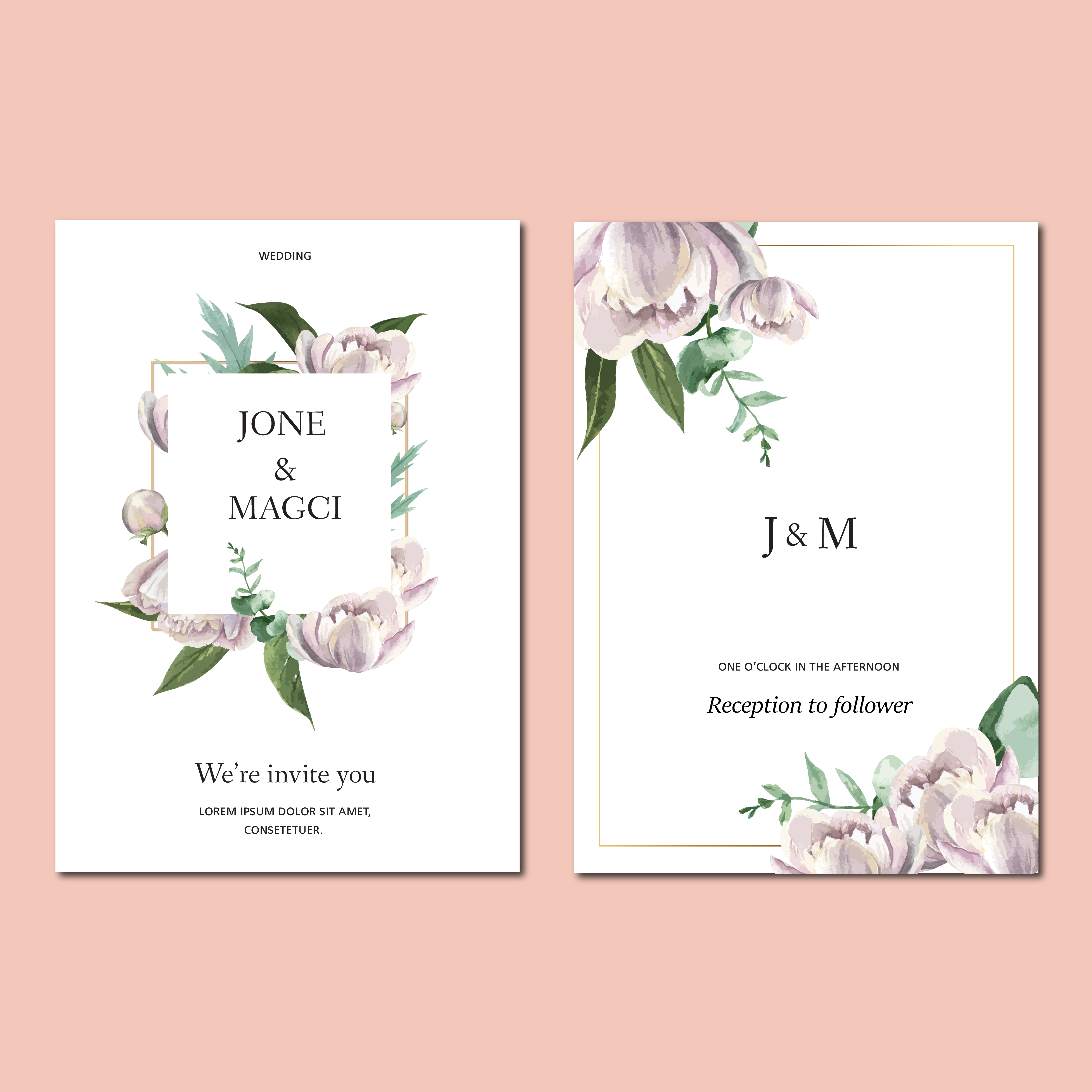 Spring Invitation card with floral maple and leaves 663790 Vector Art