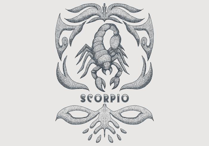 signo del zodiaco escorpio vintage vector