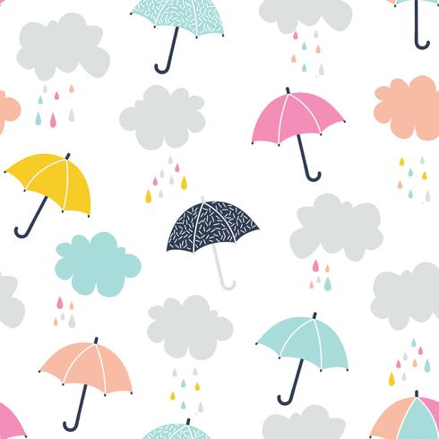 Cute Umbrella Seamless Pattern vector