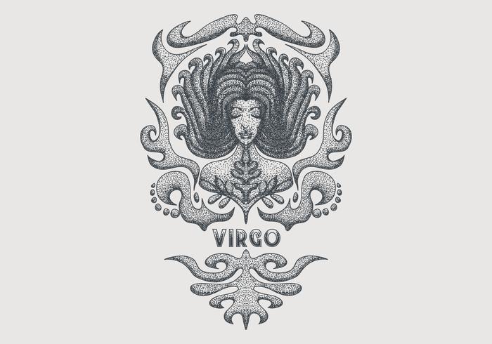 Vintage virgo zodiac sign vector