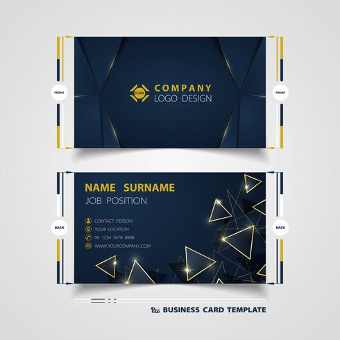 Luxury gradient blue business card vector