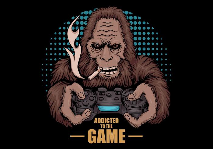 Bigfoot adicto al juego vector