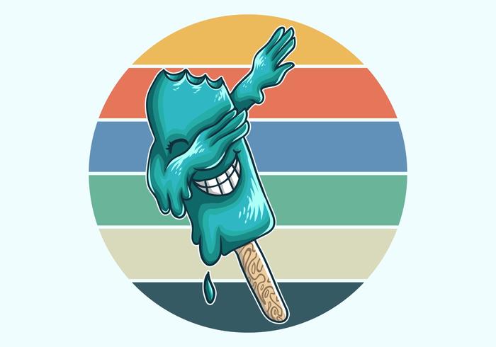 retro style ice cream dabbing vector