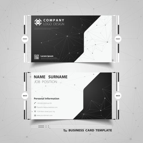 Black and white technology business card vector