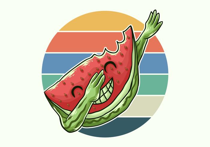 cool watermelon dabbing vector