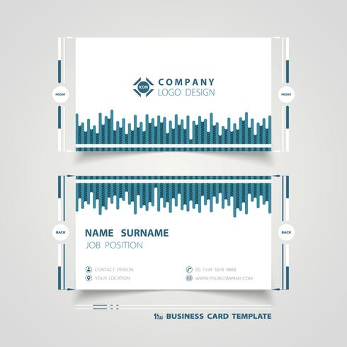 Blue line tech business card vector