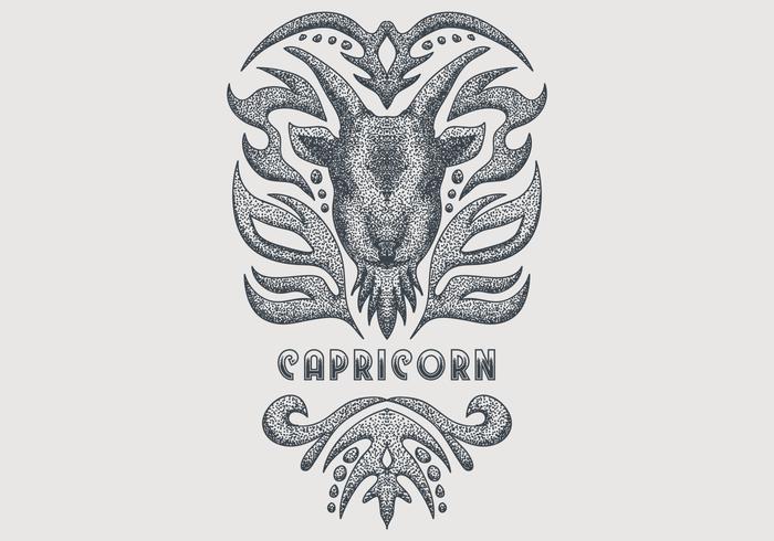 vintage capricorn zodiac sign vector