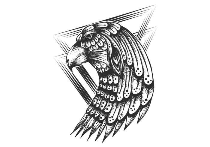 Cabeza de águila vintage vector