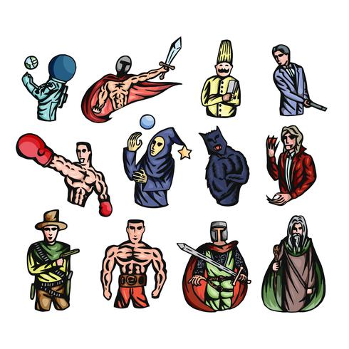 Set of various sticker vector