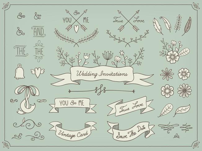 Floral decor set vector