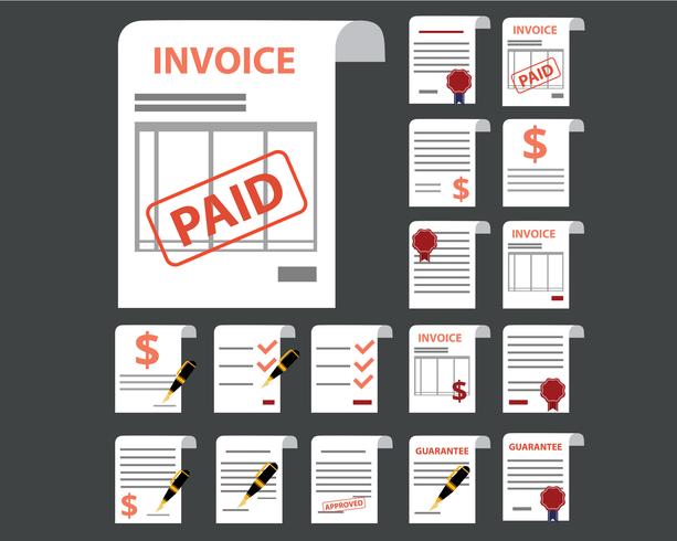 Invoice Icons Documents vector