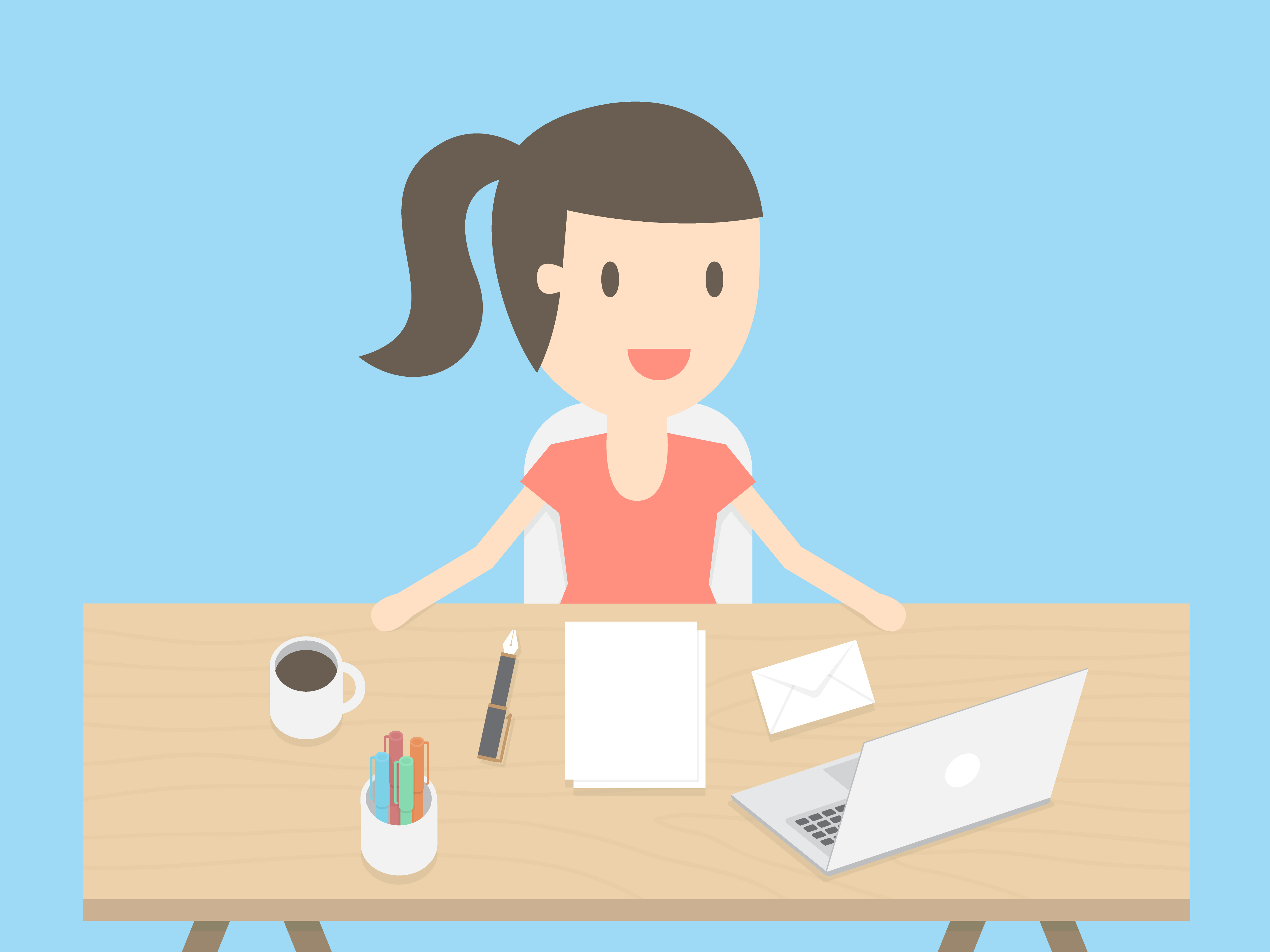 Download Young woman in her home office - Download Free Vectors ...