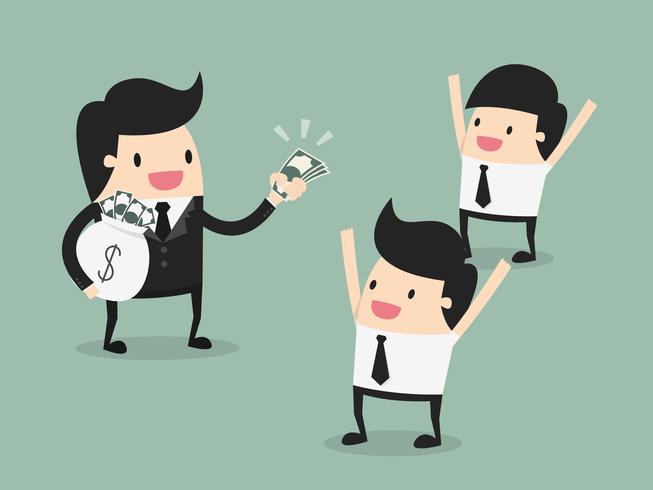 Men getting paid salary vector