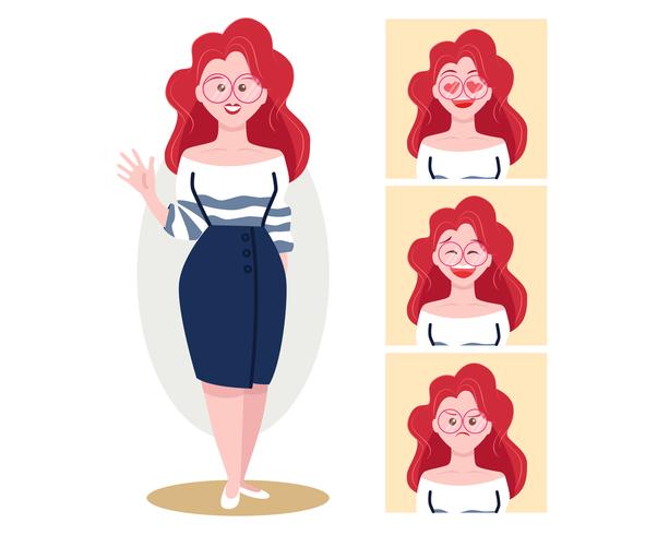 Personaje Femenino RedHead vector