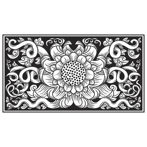 carved openwork flower illustration vector