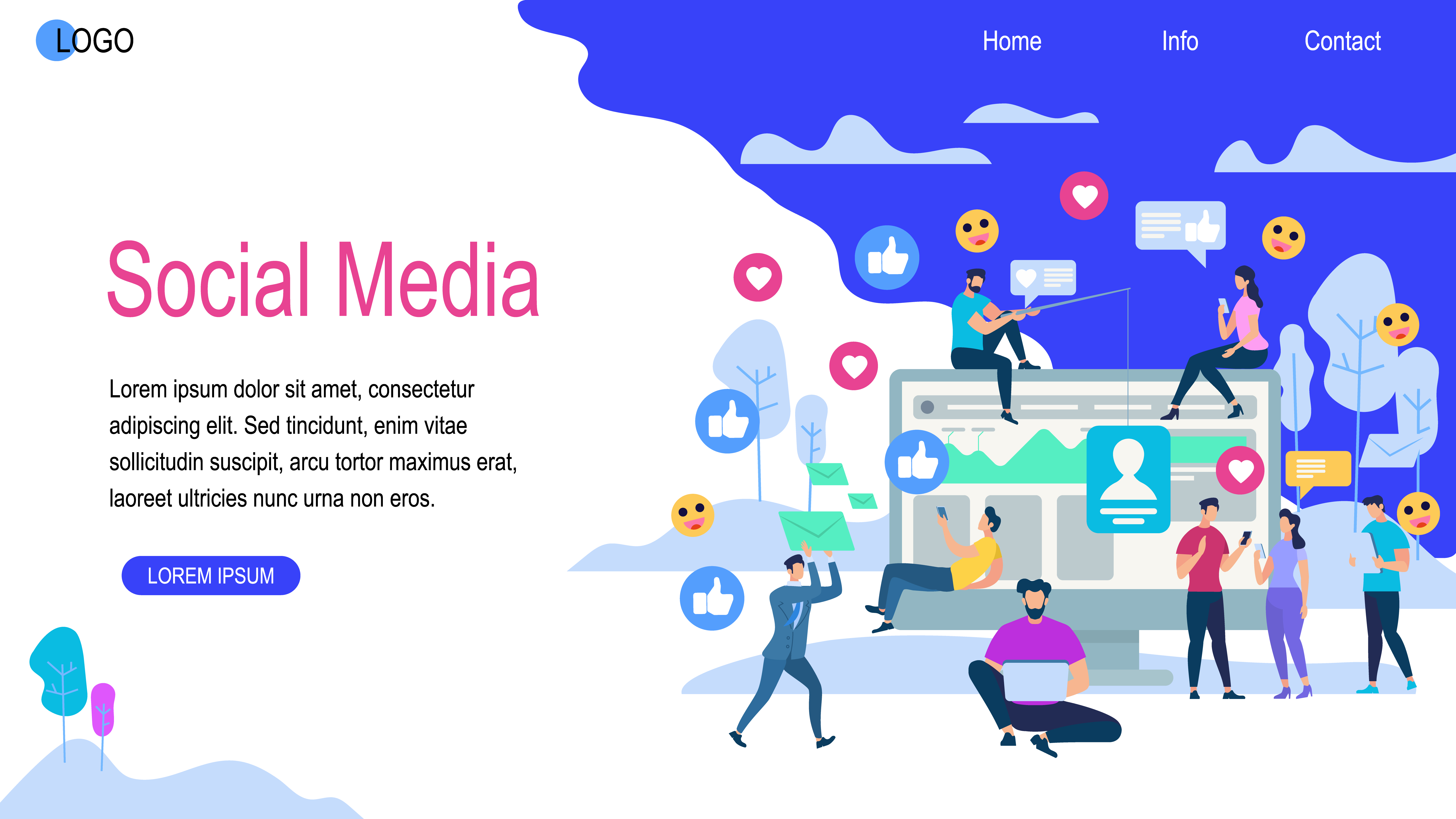 Social Media Horizontal Banner with Copy Space 664163 Vector Art at