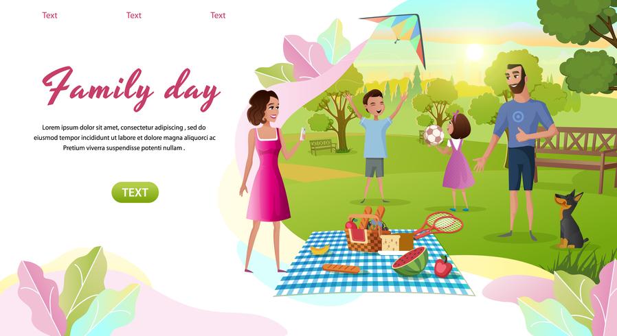 Family Day Landing Page Template vector