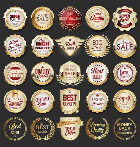 Retro vintage badges and labels collection vector