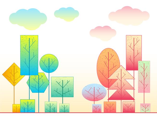 Tree geometric colourful wonderland  vector