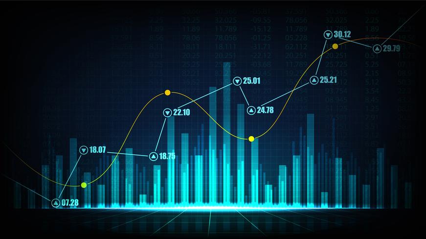 Stock market or forex trading graph in graphic concept vector