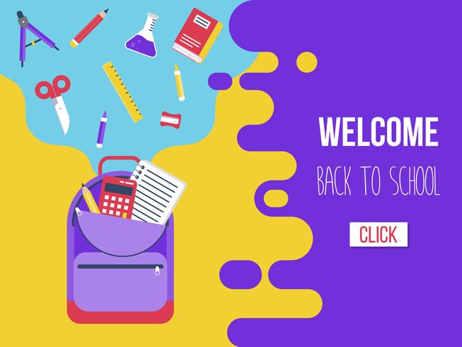 Back to school poster template vector