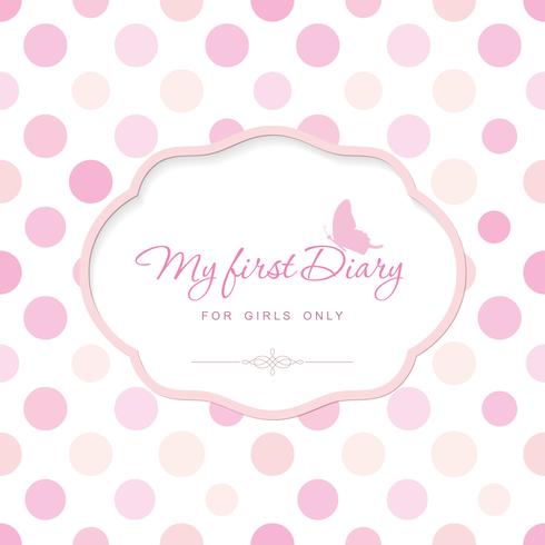 Cute template for notebook cover for girls vector