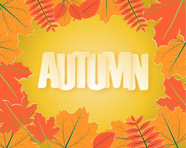 Autumn leafs background  vector