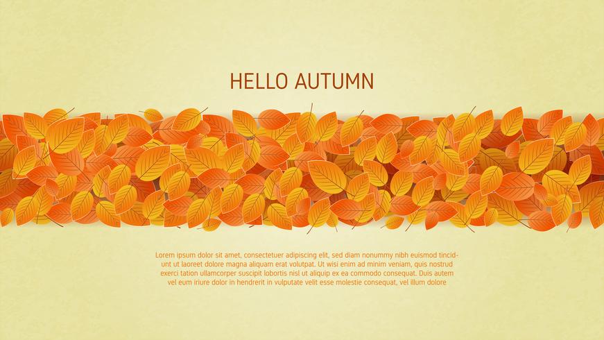 Autumn leafs background in paper cut style vector