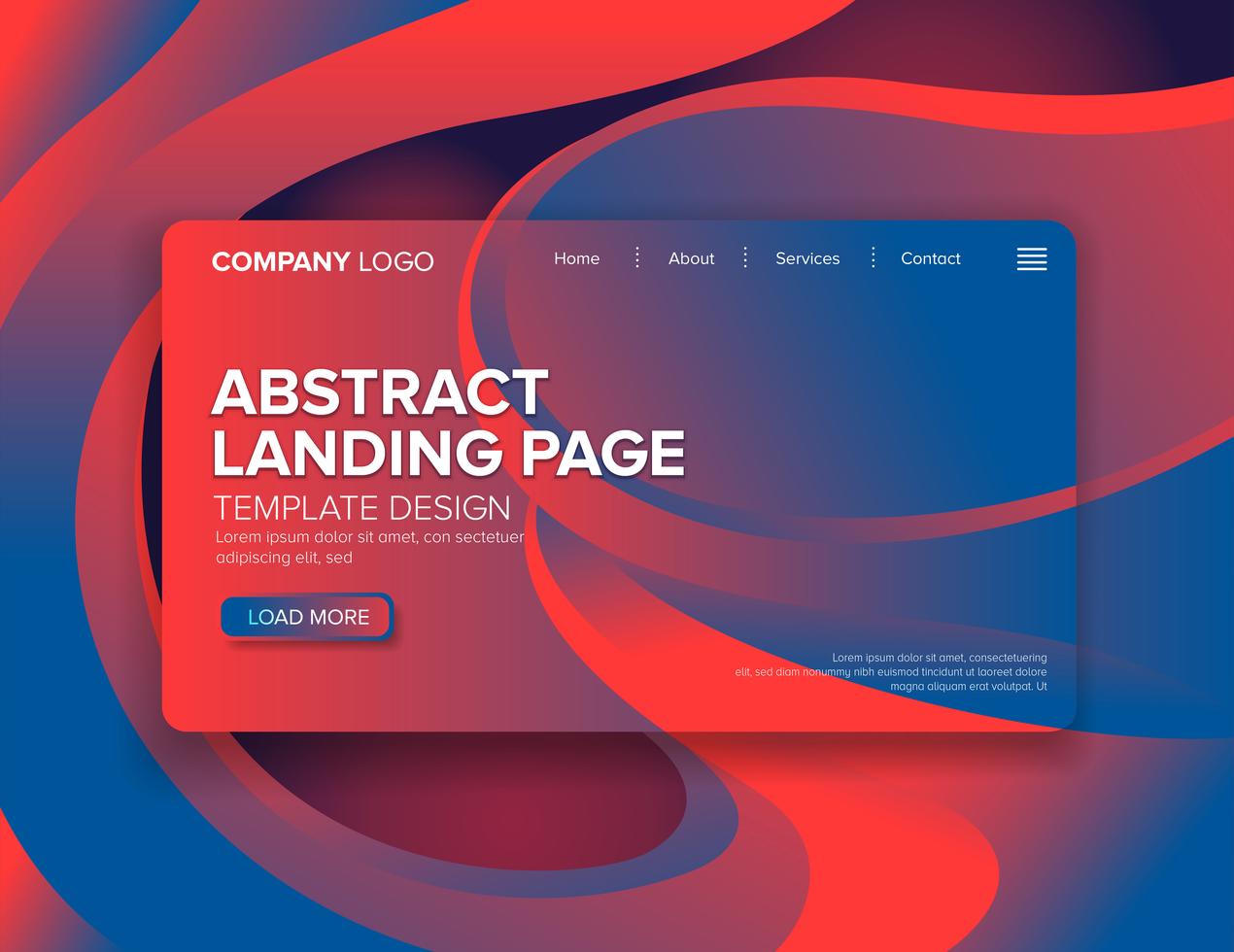 Landing Page Template Design 664513 Vector Art at Vecteezy