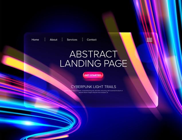 Abstract Cyberpunk Landing Page vector