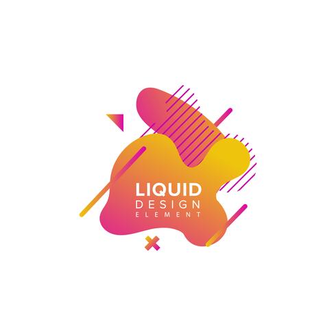 2 Colorful abstract liquid shape vector
