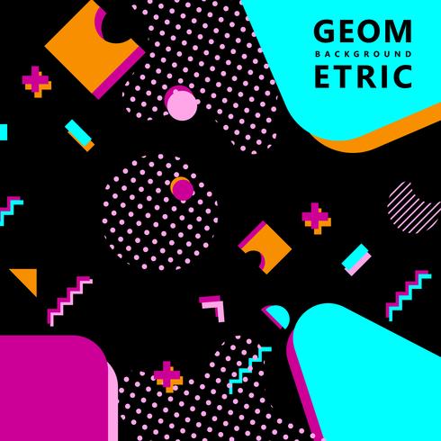 trendy geometric shapes memphis hipster background vector