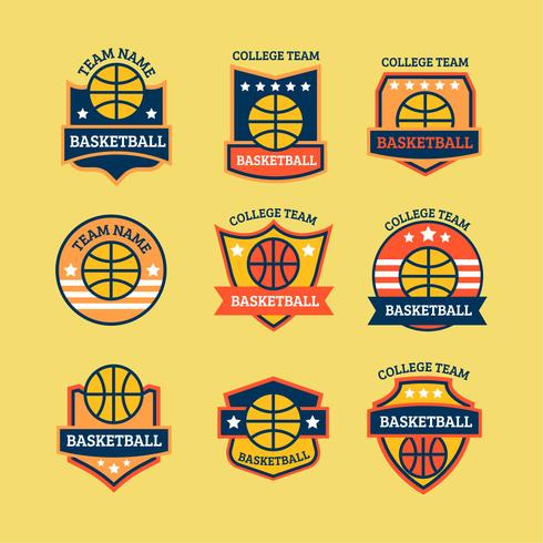 Basketball championship and club logo set vector