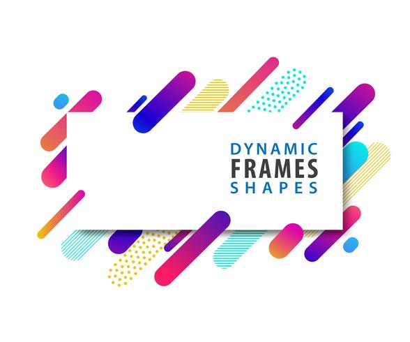 Abstract rectangle frames with dynamic shape template. vector