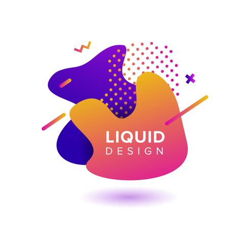 Color abstract liquid shapes vector