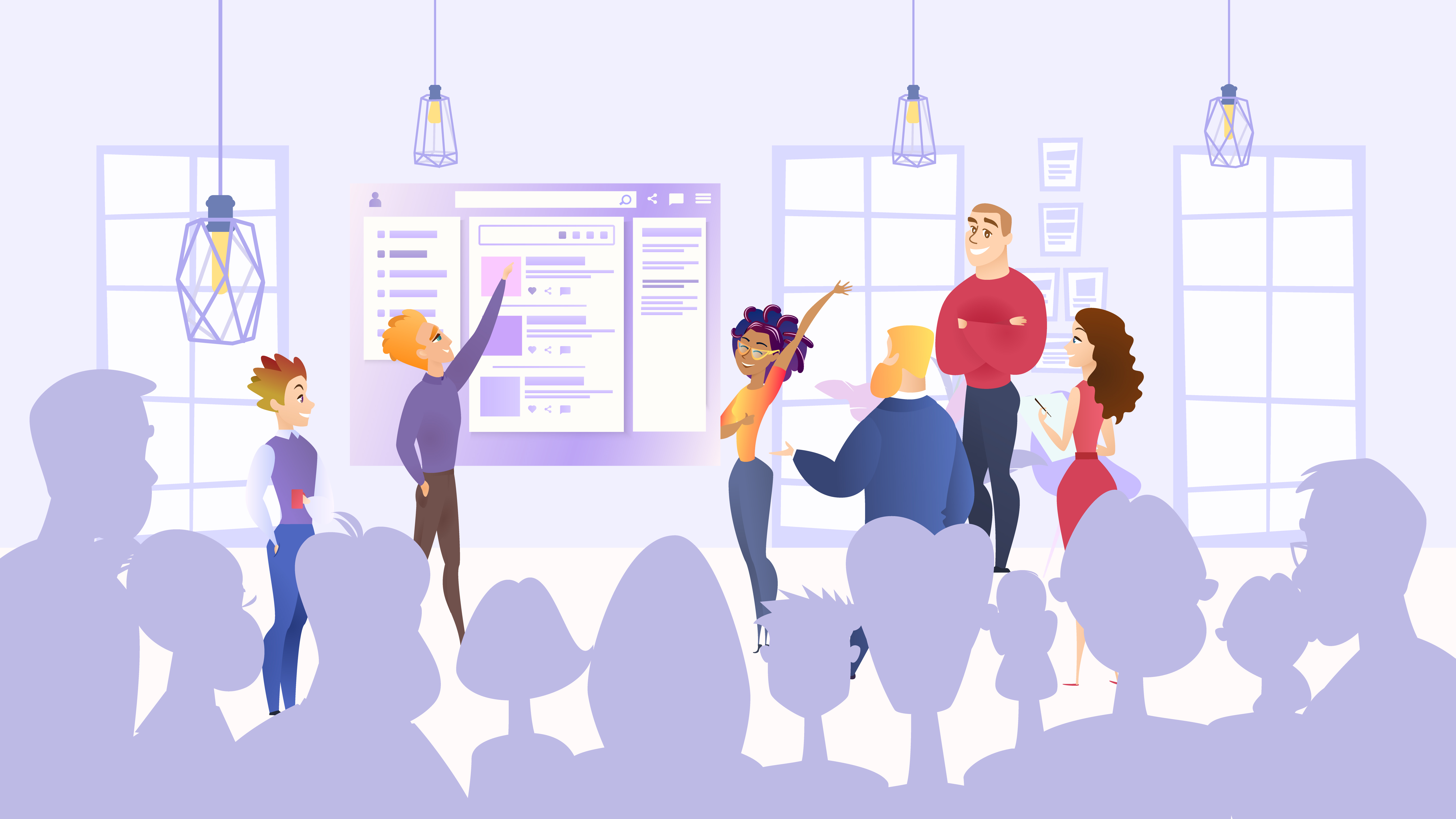 Employees Presenting Project Idea 664583 Vector Art at Vecteezy