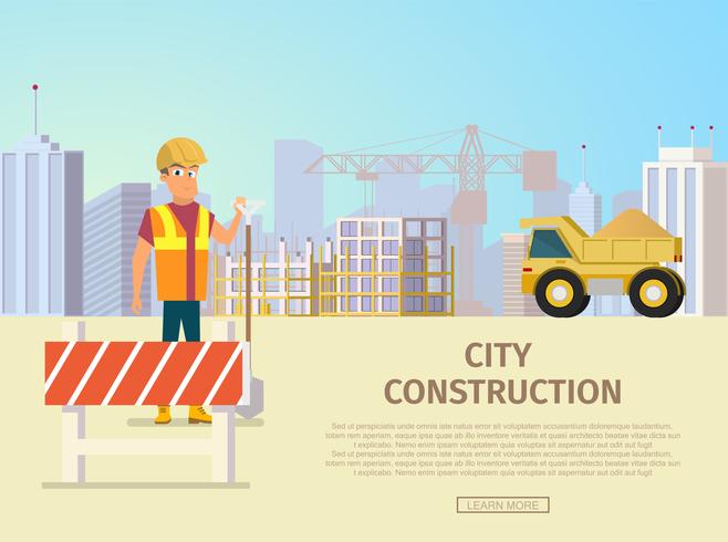 Plantilla de página de aterrizaje de construcción de la ciudad vector