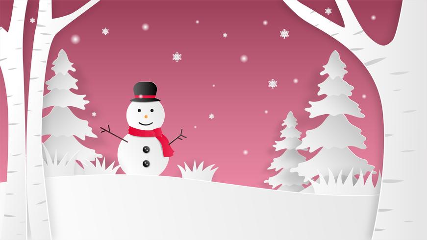 Landscape of Christmas winter  vector