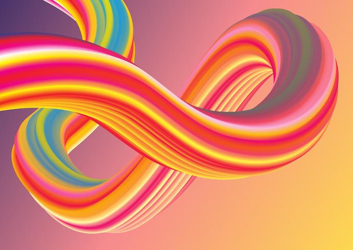 3D retro styled pastel waves vector