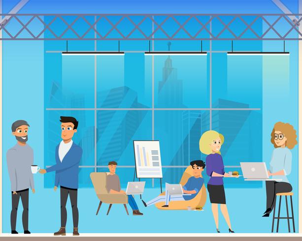 Business Meeting in Creative Shared Area vector