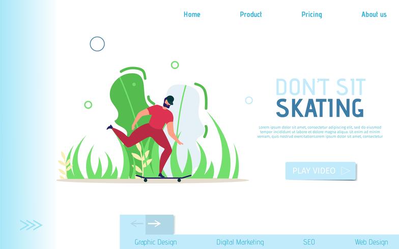 Página web de patinaje vector