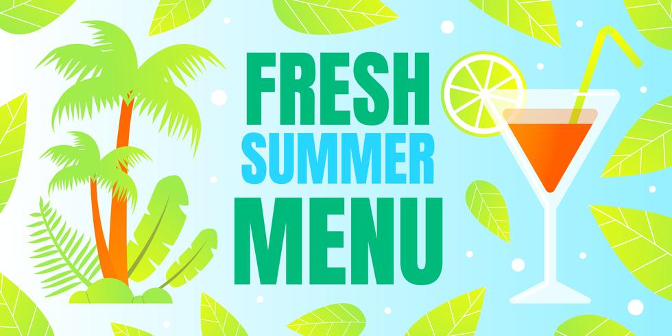 Fresh Summer Menu Banner vector