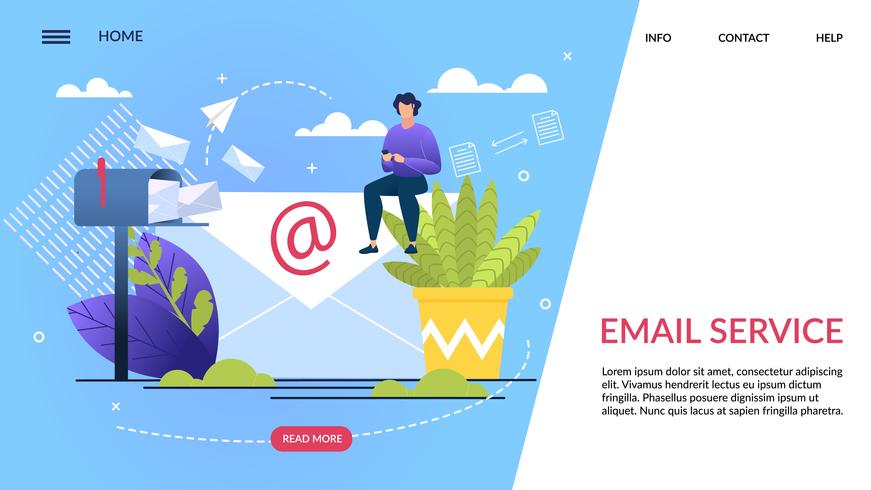 Written Email Service Banner  vector