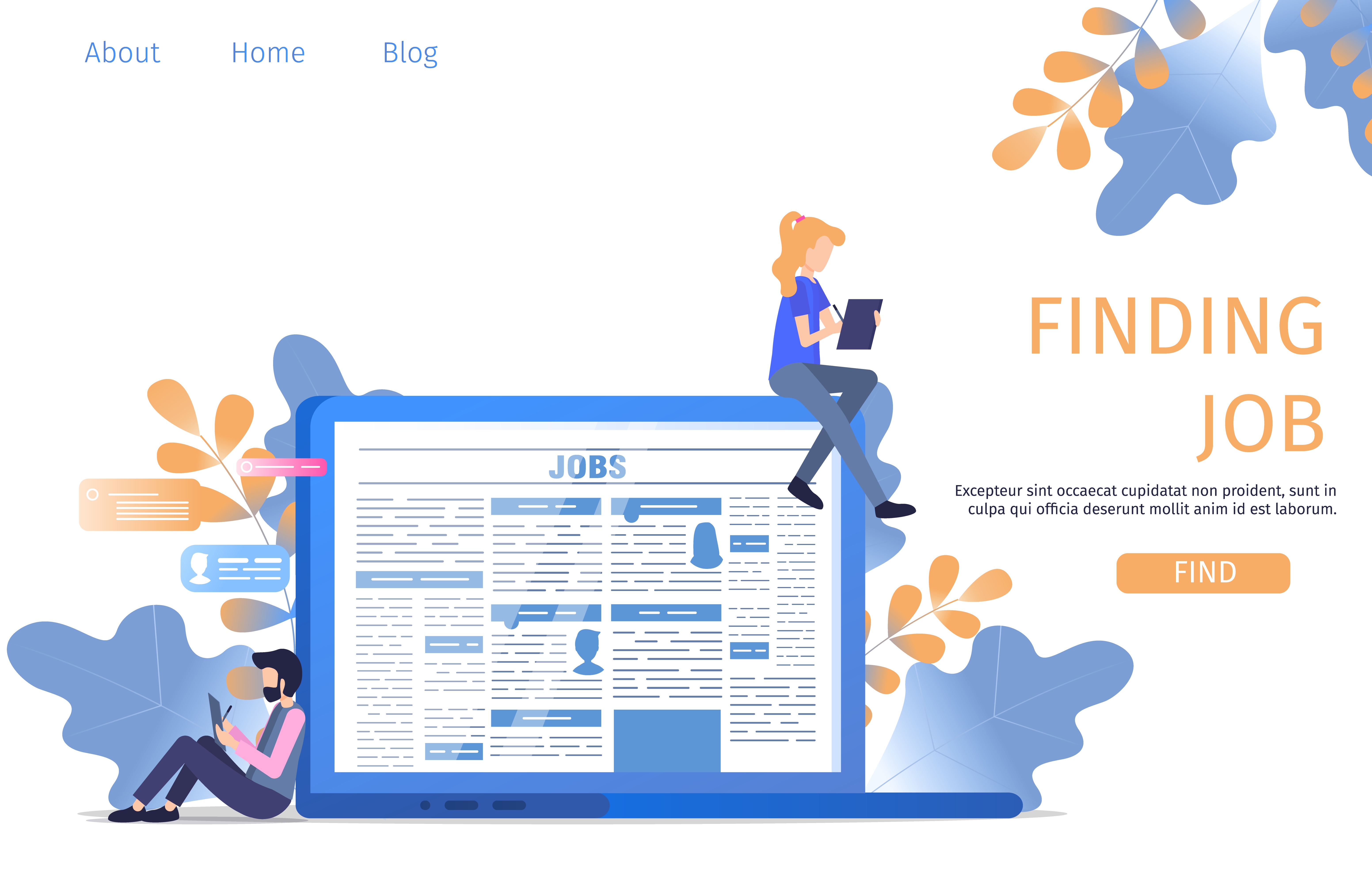 Online Job Search Landing Page 664686 Vector Art at Vecteezy