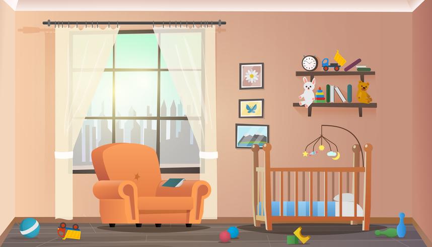 Dormitorio de niños vector