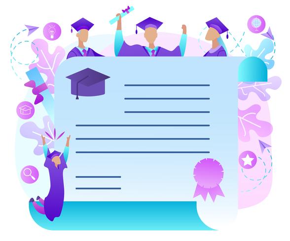 Cheerful Graduate Text Border  vector