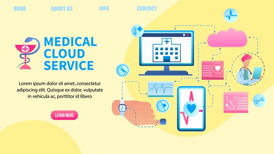 Sistema de transferencia de datos de salud del paciente vector