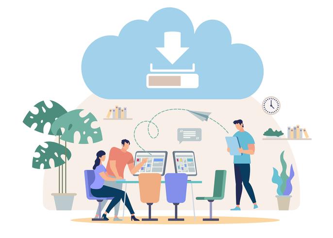 Descargar archivos de la nube en línea vector