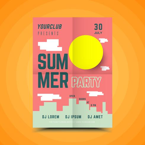 Cartel de fiesta de verano vector