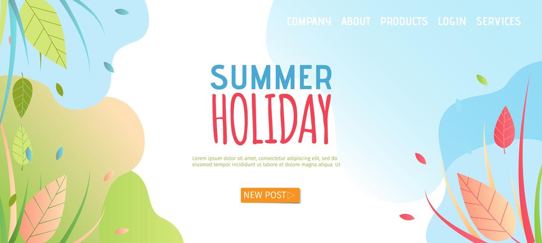 Summer Holiday Landing Page vector